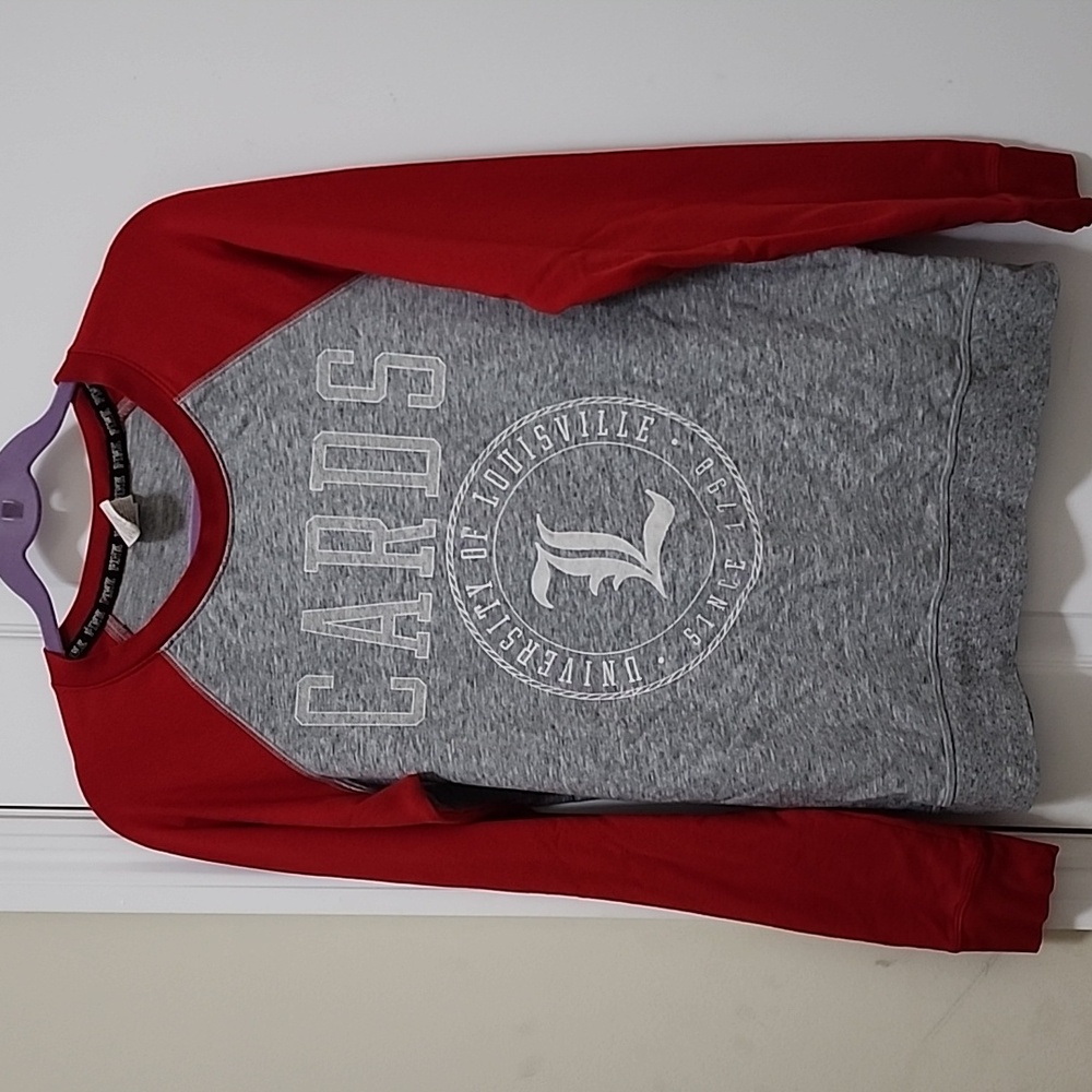 PINK by VICTORIA'S SECRET  Red Louisville Cardinals Long Sleeve Top Size Small